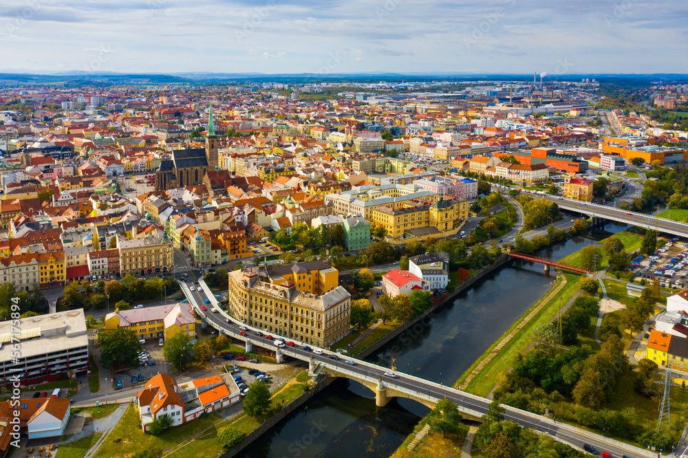 Aerial view on the city Plzen. Czech Republic