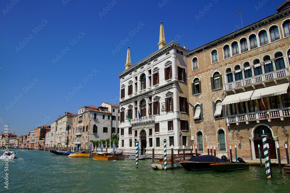 Motorboat in the Grand Canal of Venice, Italy Motorboat in the Grand Canal of Venice, Italy