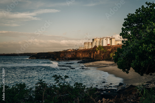 Stunning glass beach near Port Allen town on Kauai, Hawaii photo