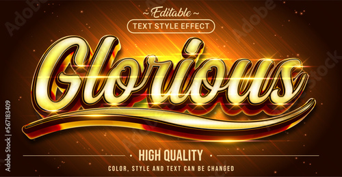 Editable text style effect - Glorious text style theme.