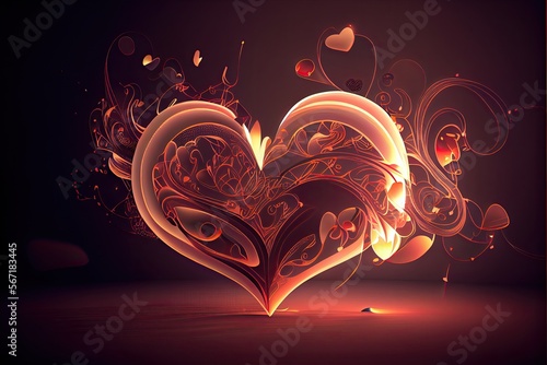 Romantic hearts for Valentine s Day  AI art