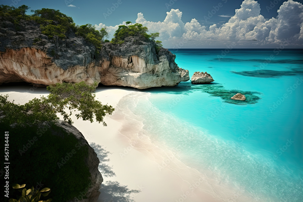 A secluded beach with white sandy shore and crystal clear water, sea, beach, water, island, coast, ocean, landscape, nature, sky, sand, summer, travel, tropical, view, bay, holiday, vacation, rock, ro