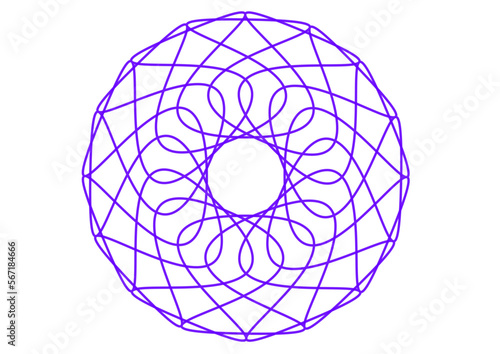 rosette aus blauen linien mit floralem charakter 