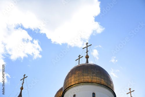 Obraz na płótnie Moscow Kremlin architecture, popular landmark. Dormition church. w salonie