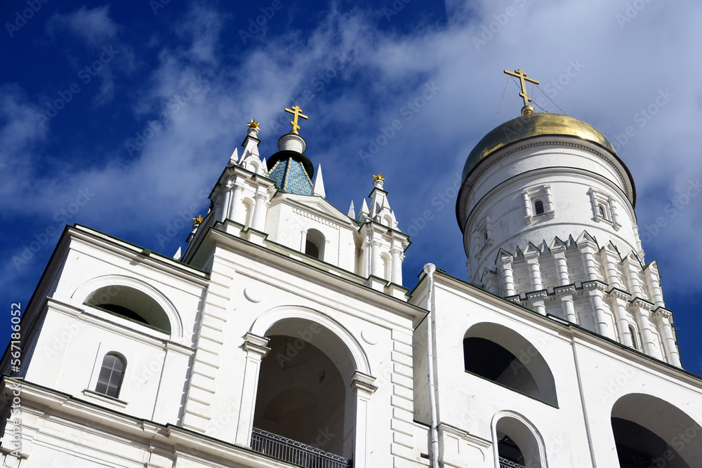 Moscow Kremlin architecture, popular landmark.