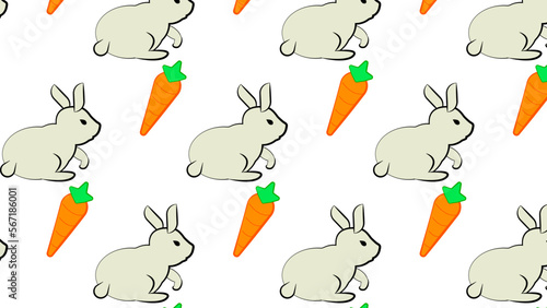 Ilustración infantil de conejo con zanahoria, textura, fondo