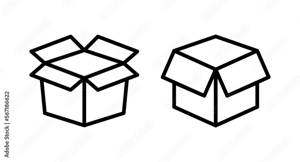 Box icon vector illustration. box sign and symbol, parcel, package Box icon vector illustration. box sign and symbol, parcel, package
