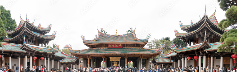 Fototapeta premium panoramic view of the nanputuo buddhist temple. Xiamen City, Fujian Province, China..