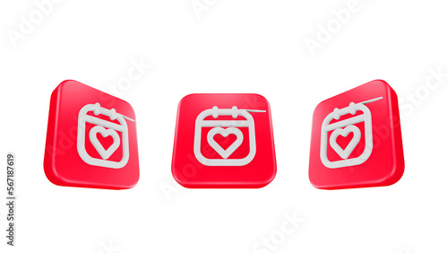 3D Render Valentine With cupid arrow Icon For UI UX Web Mobile App Social Media Promotion