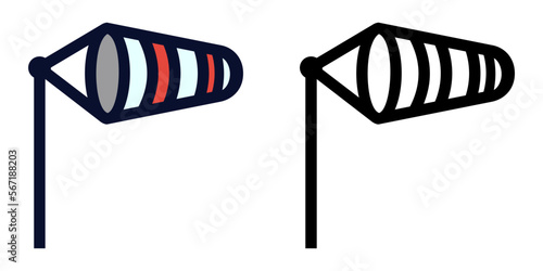 Windsock. Color and Line Icons