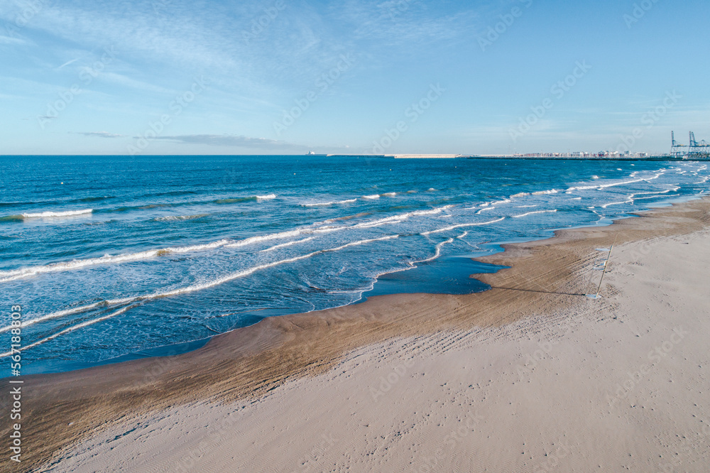 Obraz premium beach of Valencia in the morning in Spain