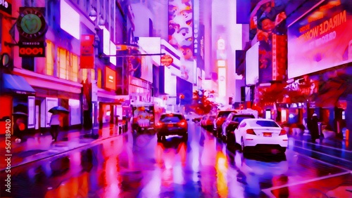 Big city at night. New York...