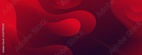 Abstract Red Fluid Banner Template. Modern background design. gradient color. Dynamic Waves. Liquid shapes composition. Fit for banners