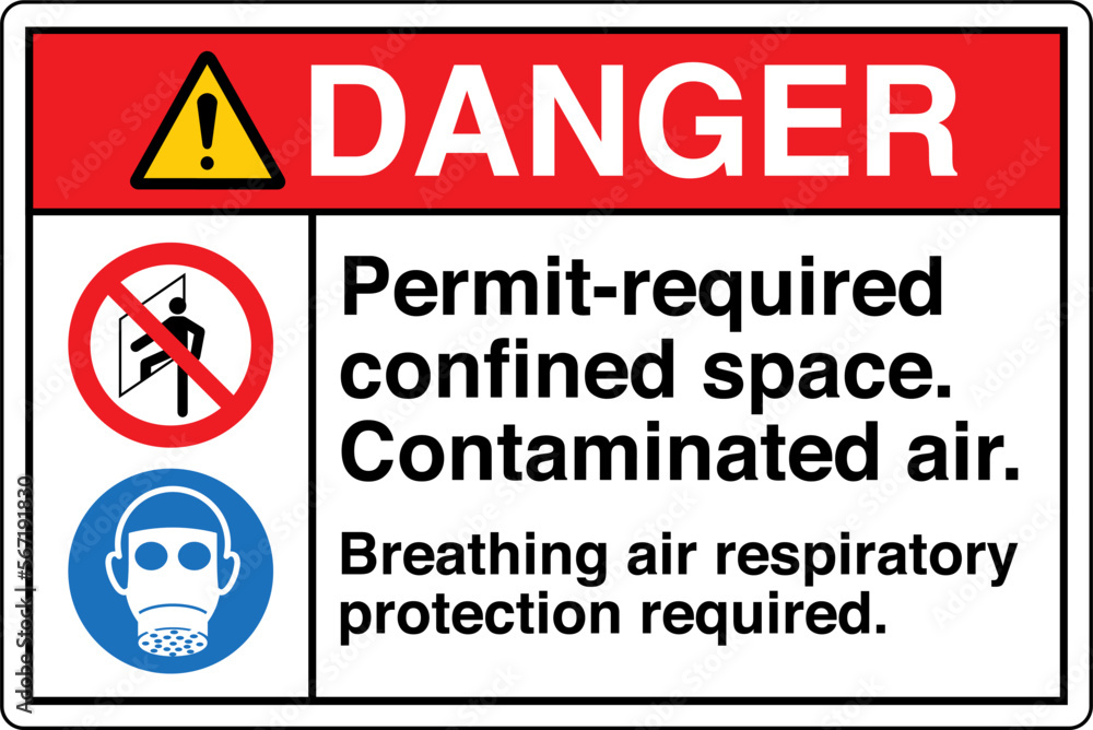 Safety Sign Marking Label Symbol Pictogram Danger Permit required