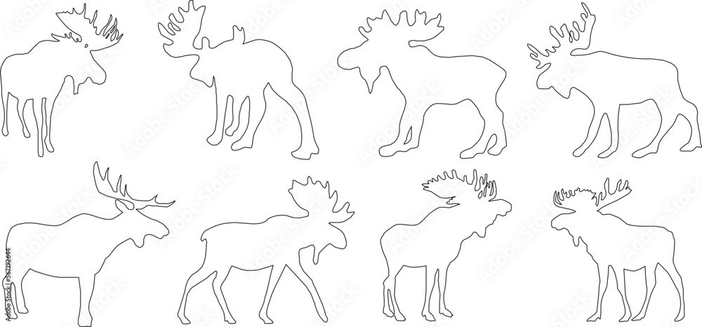 Simple horned deer illustration vector sketch Simple horned deer illustration vector sketch