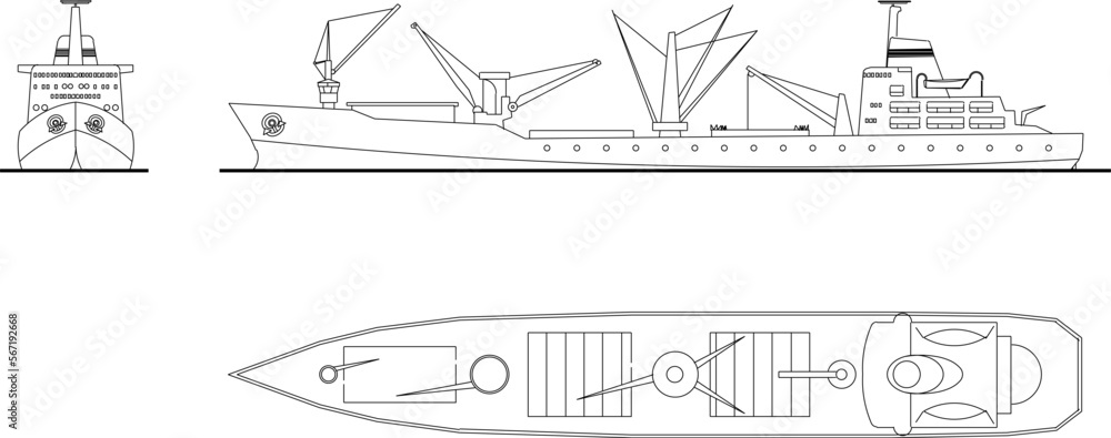 Sketch vector illustration of a modern fishing boat Sketch vector illustration of a modern fishing boat