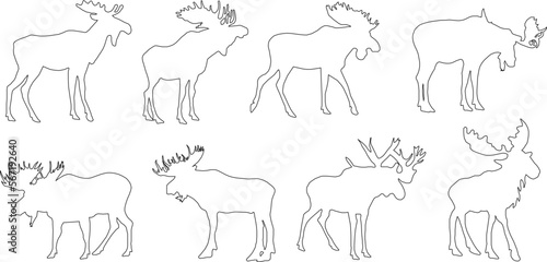 Simple horned deer illustration vector sketch