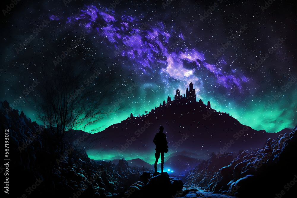 Fototapeta premium The extreme beauty of the night, Generative AI