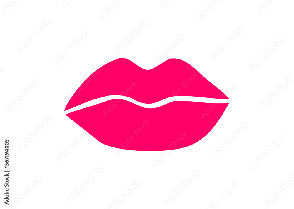 DRAWING OF A KISS MARKED WITH PINK LIPSTICK