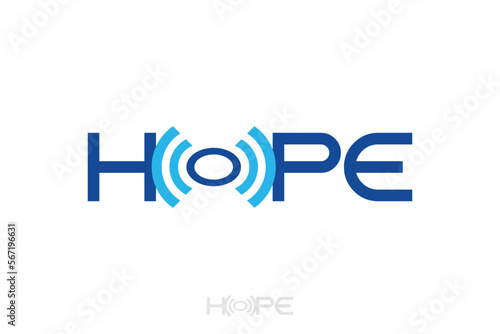 Typography of HOPE with different on 'O' letter. © supergaff