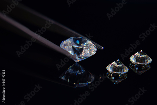 Selected diamonds, shiny, luxurious, expensive