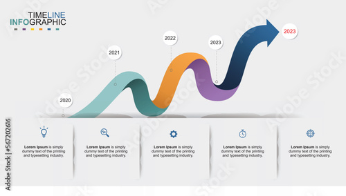 inforgraphic business template colorful graphic elements Timeline design for presentation brochure.