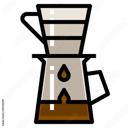 dripper filled outline icon