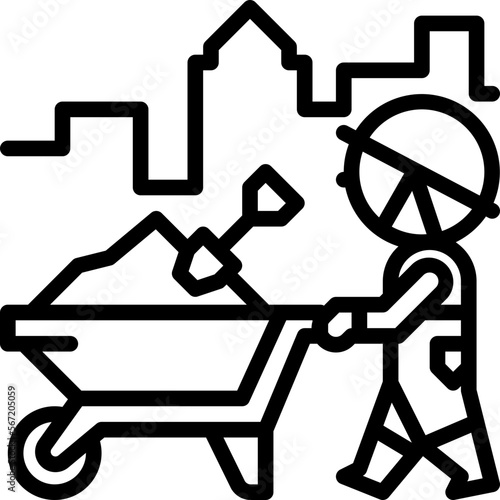 wheelbarrow outline icon