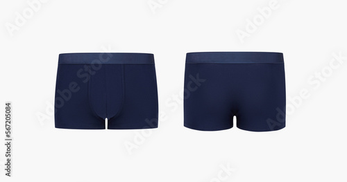 Obraz na plátne Ghost mannequin, dark blue men's classic boxer briefs isolated on white background