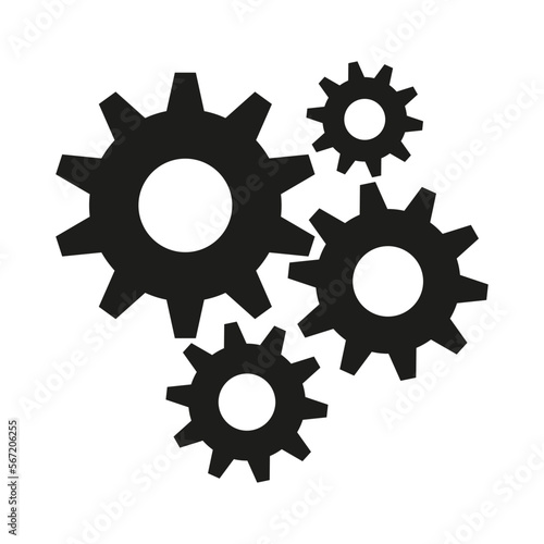 Flat gears for web design. Teamwork concept. Vector illustration.