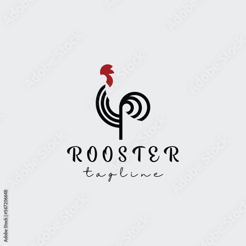 rooster logo vector illustration design for use brand company icon
