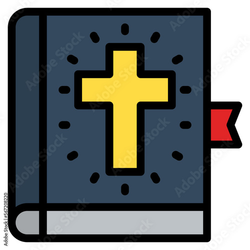 bible filled outline icon