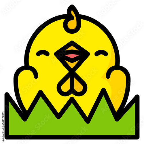 chick filled outline icon