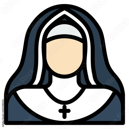 nun filled outline icon