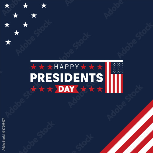 Happy Presidents Day Vector Illustration. Suitable for greeting card, poster and banner.