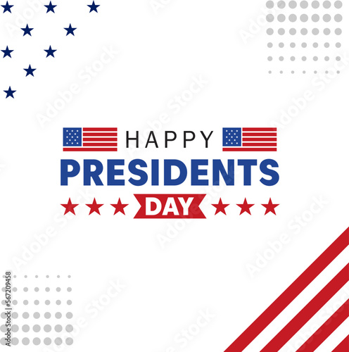 Happy Presidents Day Vector Illustration. Suitable for greeting card, poster and banner.