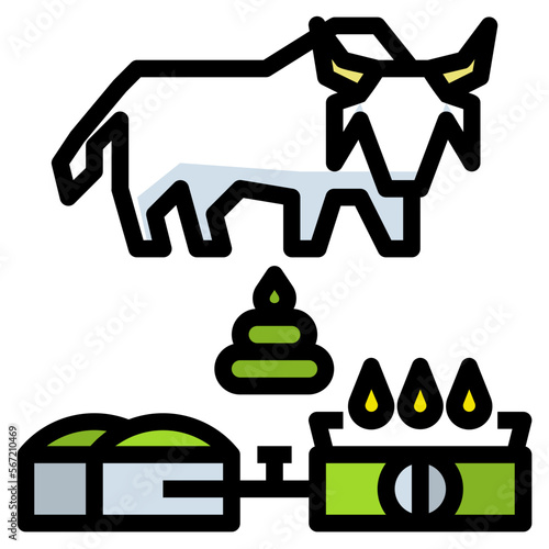 Biomass filled outline icon
