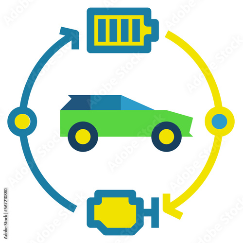 Hybrid flat icon