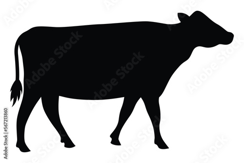 Whole cow or cattle flat vector icon for animal apps and websites