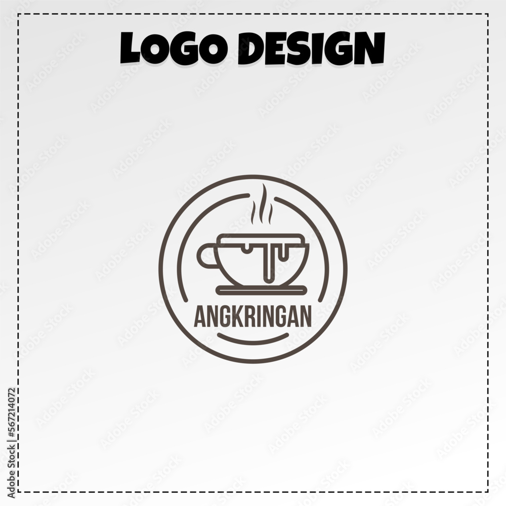 Indonesian traditional food logo angkringan mascot illustration vector design