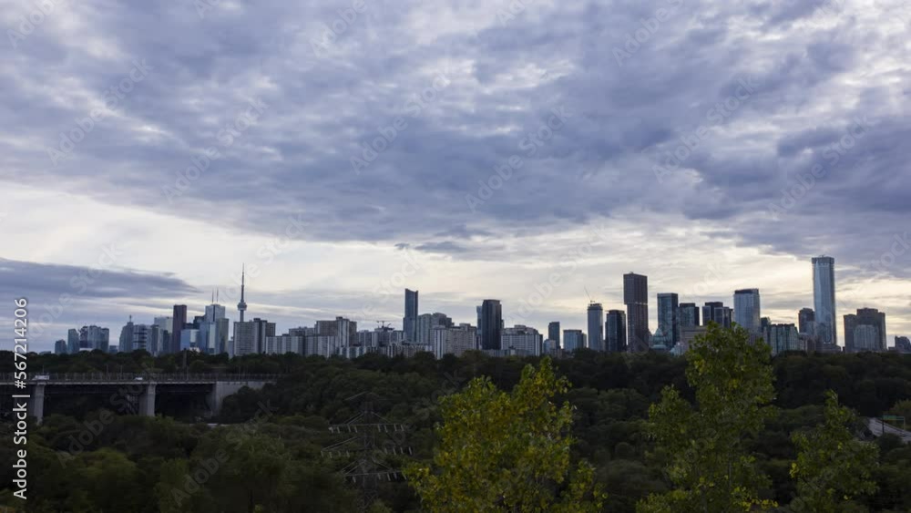 Timelapse of cloudy sunset into clear night sky over the Toronto skyline from Chester Hill Lookout Timelapse of cloudy sunset into clear night sky over the Toronto skyline from Chester Hill Lookout