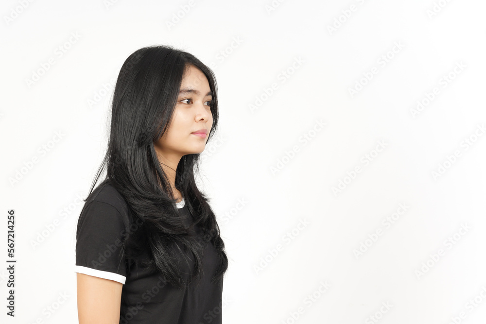 Smile and Side View Standing Of Beautiful Asian Woman Isolated On White Background Smile and Side View Standing Of Beautiful Asian Woman Isolated On White Background