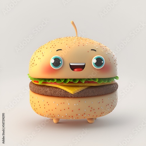 a cute halburger, generative AI