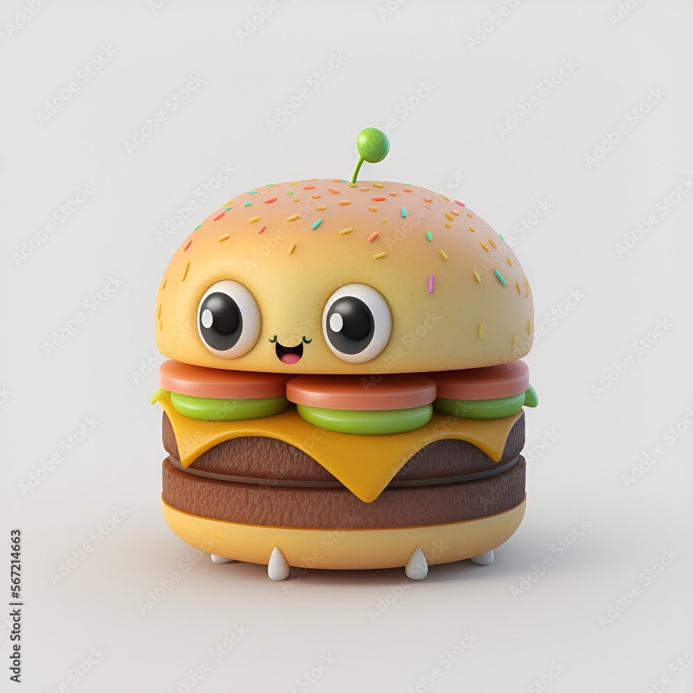 a cute halburger, generative AI a cute halburger, generative AI