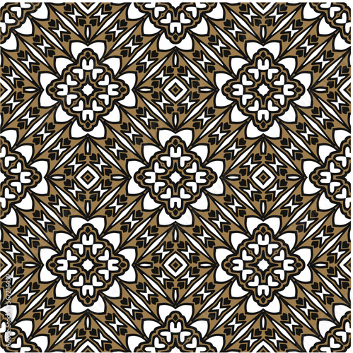 Vector geometric ornament in ethnic style. Seamless pattern with abstract shapes, repeat tiles. Vintage retro texture. . Repeating pattern for decor, fabric,textile and fabric .