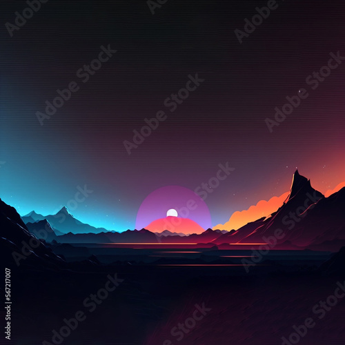 2d Illustration of Minimalist Background