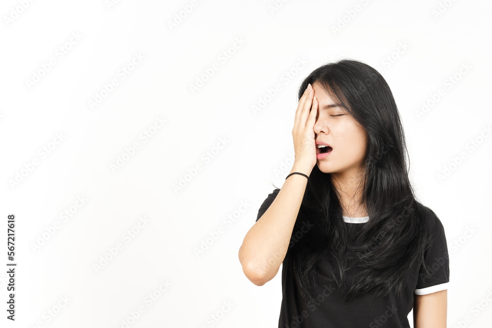 Suffering Headache Gesture Of Beautiful Asian Woman Isolated On White Background Suffering Headache Gesture Of Beautiful Asian Woman Isolated On White Background