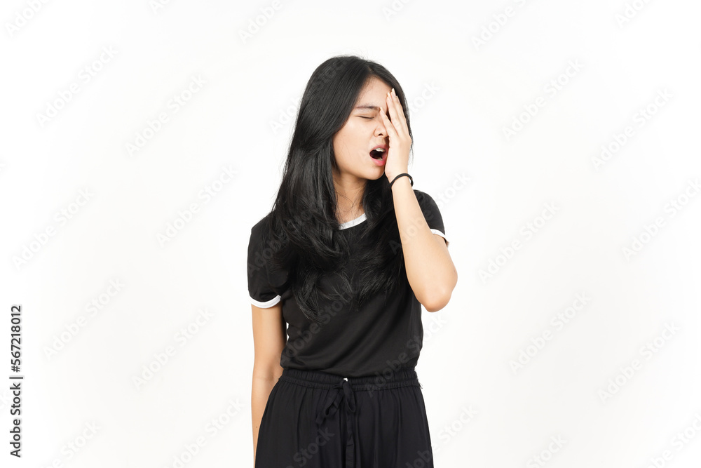 Suffering Headache Gesture Of Beautiful Asian Woman Isolated On White Background Suffering Headache Gesture Of Beautiful Asian Woman Isolated On White Background