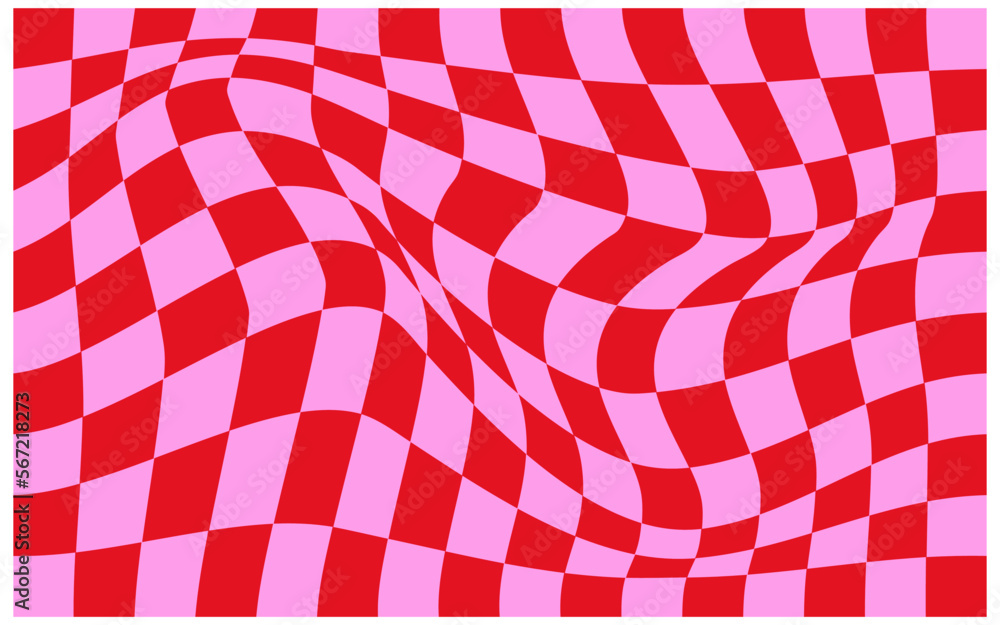 Groovy checkered texture pink and red waves twisted and distorted Groovy checkered texture pink and red waves twisted and distorted