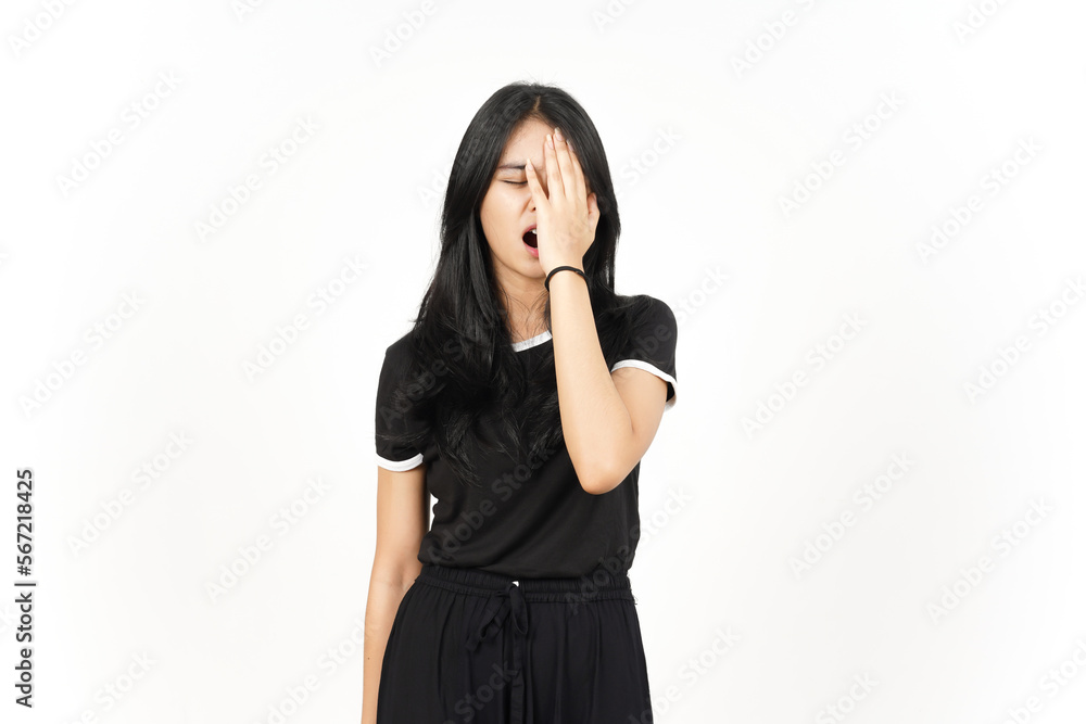 Suffering Headache Gesture Of Beautiful Asian Woman Isolated On White Background Suffering Headache Gesture Of Beautiful Asian Woman Isolated On White Background